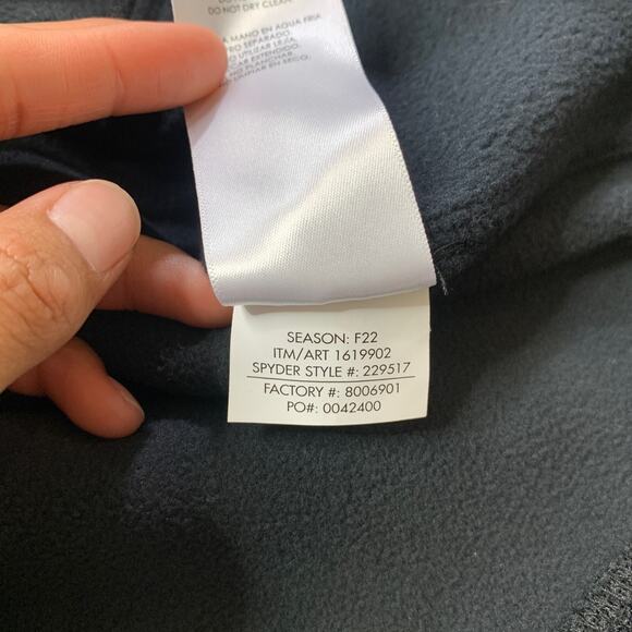 Spyder Jacket Mens Large Charcoal Black Gait Half Zip Raglan Sleeve Fleece Lined - Picture 9 of 12